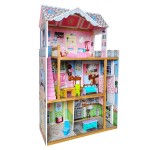 Casuta mare din lemn Bel Air Residence DollHouse - Casa pentru papusi cu lift cu mobilier inclus 